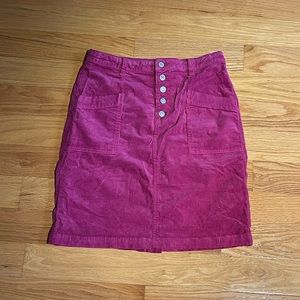 Anthropologie Pilcro corduroy pink skirt